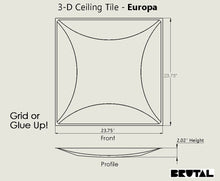 Load image into Gallery viewer, Europa drawing 3d ceiling tiles