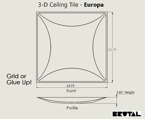 Europa drawing 3d ceiling tiles