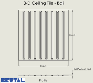 Bali - Trimmable Flat Border Ceiling Tile