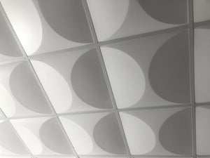SoBe Deco inspired 3D drop ceiling tile, Class A fire rated