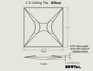 Bilbao drawing 3d ceiling tiles