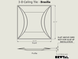 Brasilia drawing modern drop ceiling tile PVC 3d 