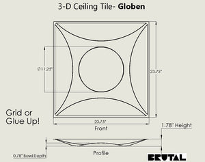 Globen drawing 3d ceiling tiles